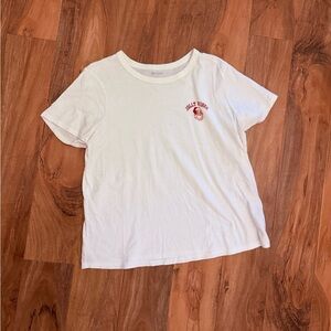 Old Navy White Christmas Tee with Red Graphic